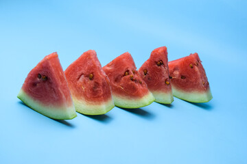 Slice Watermelon on blue background