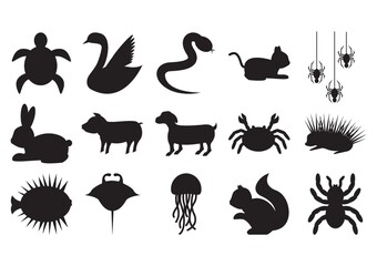 silhouette of animals