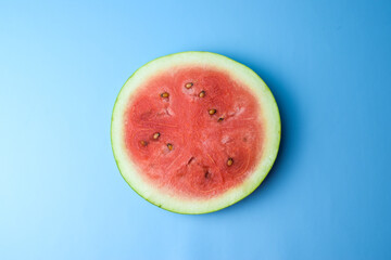 Slice Watermelon on blue background