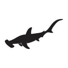 silhouette of hammerhead shark