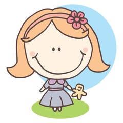 girl with gingerbread