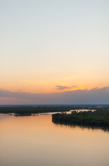 sunset over the river