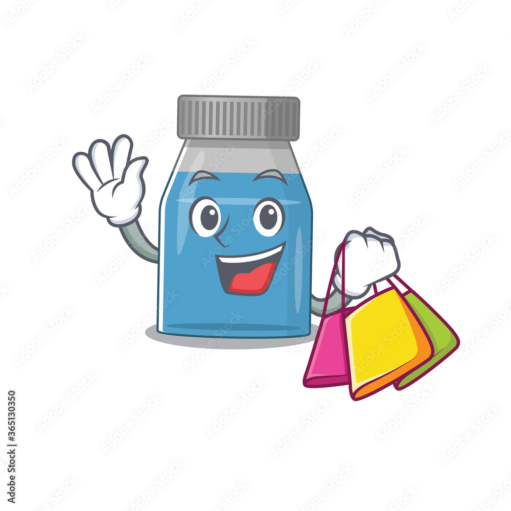 Canvas Prints Syrup medicine wealthy cartoon character concept with shopping bags