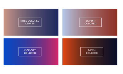 Set of gradient color background (rose colored, jaipur colored, vice city colored, dawn colored)