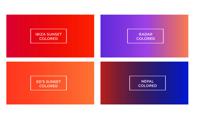 Naklejka na ściany i meble Set of gradient color background (ibiza sunset colored, radar colored, ed's sunset colored, nepal colored)