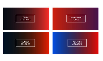 Set of gradient color background (dusk colored, grapefruit colored, sunset colored, politics colored)