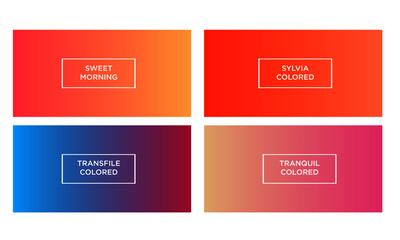 Naklejka na ściany i meble Set of gradient color background (sweet morning colored, sylvia colored, transfile colored, tranquil colored)