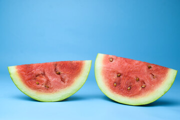 Slice Watermelon on blue background