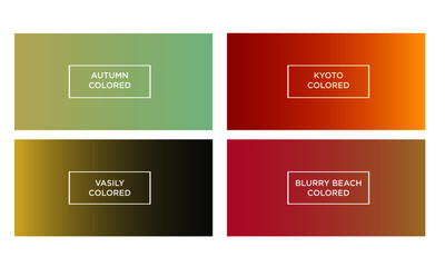 Set of gradient color background (autumn colored, kyoto colored, vasily colored, blurry beach colored)