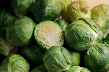 Brussels sprouts on Black background
