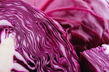 Purple cabbage isolated on white background
