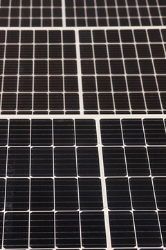 Ground mounted photovoltaic solar panels providing clean energy  