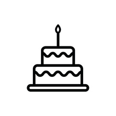 Birthday cake icon vector logo design template
