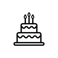 Birthday cake icon vector logo design template