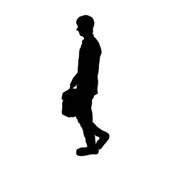 silhouette of man walking