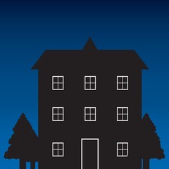 silhouette of building