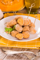 Pumpkin chicken meatballs.	