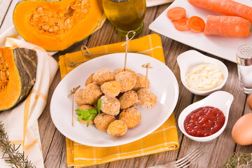 Pumpkin chicken meatballs.	
