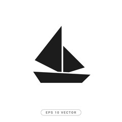 Boat Icon Flat Vector illustration - EPS 10 Vector