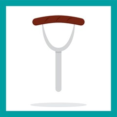 sausage with fork