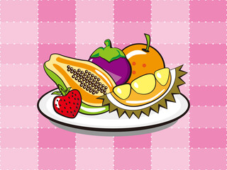 fruits and disk