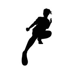 Fototapeta na wymiar silhouette of girl dancing
