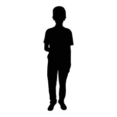 silhouette of boy standing
