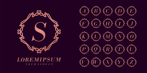 elegant set font monogram logo collection