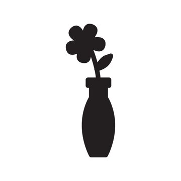 recommend clip art: silhouette of vase with flower