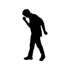 silhouette of man walking