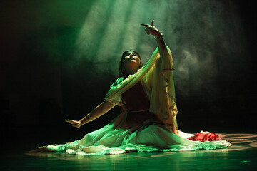 Beautiful kathak dancer performs