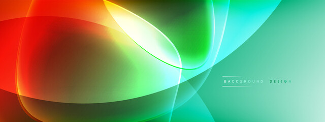 Vector abstract background - liquid bubble shapes on fluid gradient with shadows and light effects. Shiny design template for text