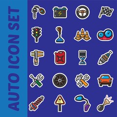 set of automobile icons