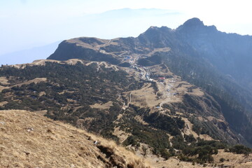 valley between the mountains kuri village nepal