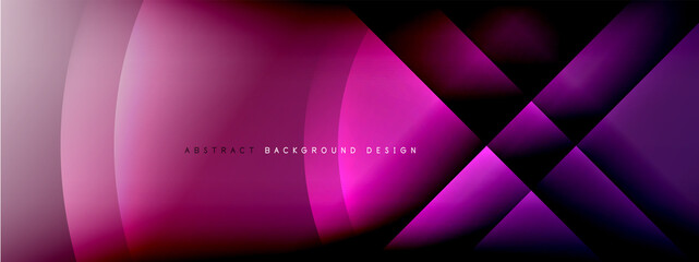 Vector abstract background - circle and cross on fluid gradient with shadows and light effects. Techno or business shiny design templates for text