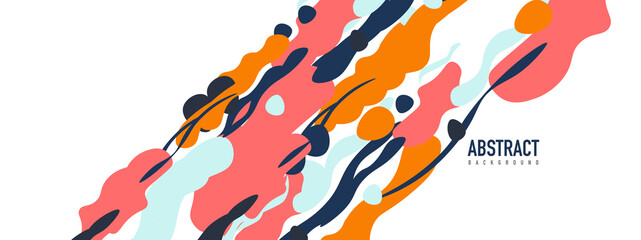 Trendy liquid style shapes abstract design, dynamic vector background for placards, brochures, posters, web landing pages, covers or banners