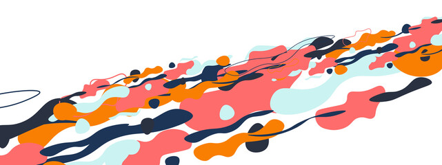 Trendy liquid style shapes abstract design, dynamic vector background for placards, brochures, posters, web landing pages, covers or banners