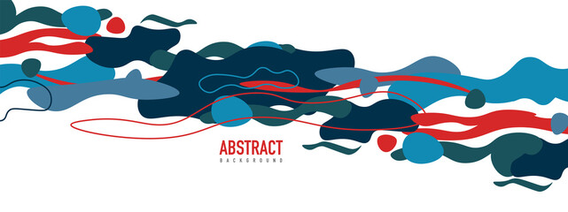 Trendy liquid style shapes abstract design, dynamic vector background for placards, brochures, posters, web landing pages, covers or banners