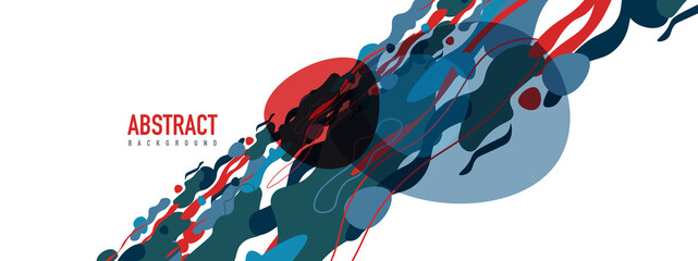 Trendy liquid style shapes abstract design, dynamic vector background for placards, brochures, posters, web landing pages, covers or banners