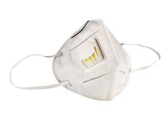 N95 mask isolated from a white background with clipping path