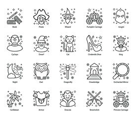 
Pack Of Fairy tale line Icons 
