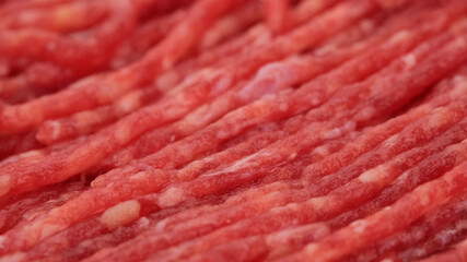 minced meat rotating, top view