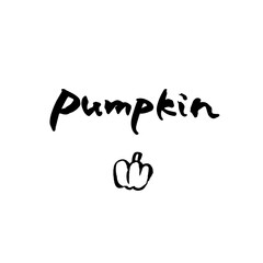 筆文字　パンプキン　pumpkin　ハロウィン　10月　イベント　イラスト