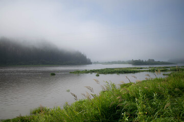 foggy morning on the river