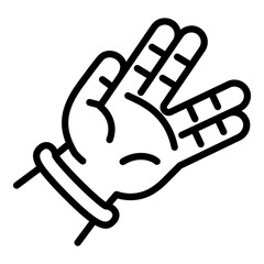 Hiphop hand sign icon. Outline hiphop hand sign vector icon for web design isolated on white background