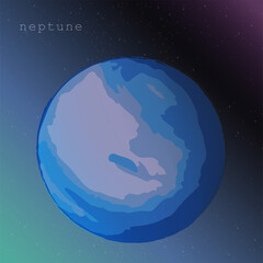 Neptune planet on the background of dark starry cosmic sky. vector illustration for educational publications postcards postcards school articles. illustration about space exploration astronomy astrolo