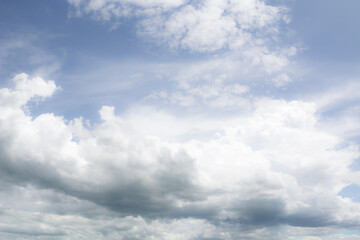 White cloudy blue sky background : Fresh environment  concept