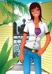 woman posing at the beach resort