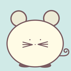 Rat. Hand drawn flat vector illustration isolated on blue background