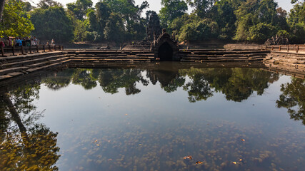Towers of a prasat with the face of lokeshvara, with the facial features of Jayavarman VII in the...